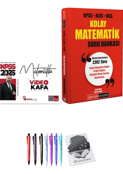 KPSS ALES DGS Kolay Matematik Soru Bankası - Hoca Kafası 2025 KPSS Matematik Video Kafa Notlar + Hediyeli