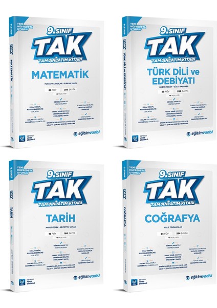 2025 9. Sınıf Matematik - Tarih - Coğrafya - Edebiyat Tak Tam İzleme 4'lü Set