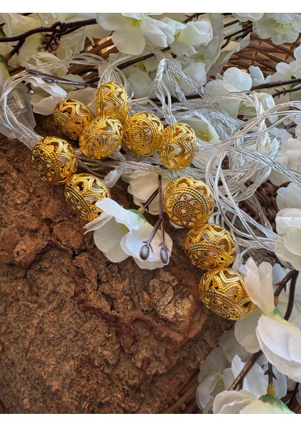 Osohome Fas Işlemeli Sarı LED Işıklı Dize Metalik 10 Adet Kalp LED 3,15 cm Fişli fiyatları