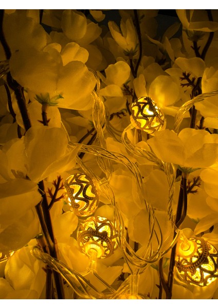 Osohome Fas Işlemeli Sarı LED Işıklı Dize Metalik 10 Adet Kalp LED 3,15 cm Fişli fırsatları