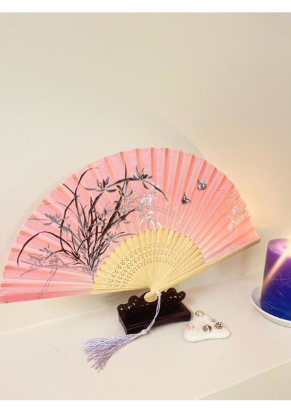 - Pembe Desenli Şık Yelpaze modelleri