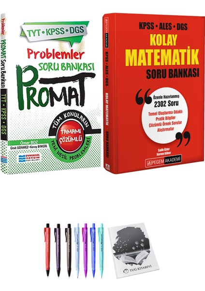 KPSS ALES DGS Kolay Matematik Soru Bankası - Evrensel Promat Problemler Soru Bankası + Hediyeli