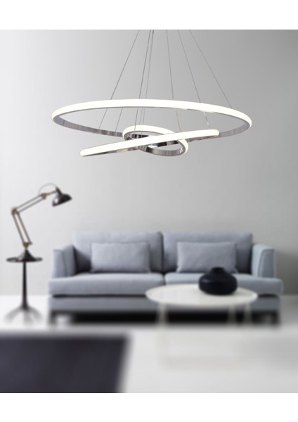 TT300-3 Kr Tt Aydınlatma Halka 3 Lü Krom Kaplama ( Beyaz Işık ) LED Avize modelleri