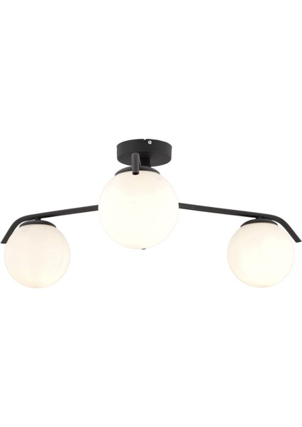 Diaspor 3'lü Yuvarlak Siyah Beyaz Camlı Modern Plafonyer Genç Odası Yatak Odası Retro Salon Avize modelleri