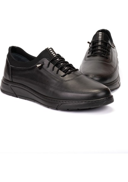 Içi Dışı Deri Siyah Tam Erkek Ayakkabı 45-46-47 Numara