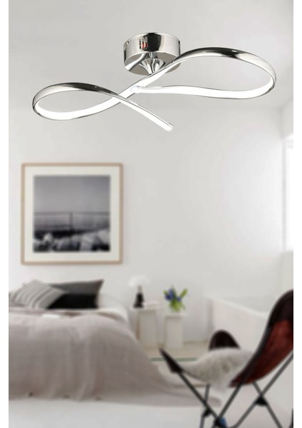 Modern Lu x ury LED Plafonyer Krom Ledli Avize