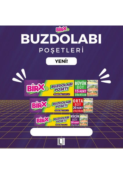 24'lü Buzdolabı Poşeti Orta Boy 24X38 cm 480 Adet fiyatları