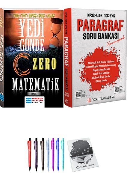 Öğreti Akademi KPSS ALES DGS YKS Paragraf Soru Bankası - Evrensel Yedi Günde Zero Matematik + Hediyeli