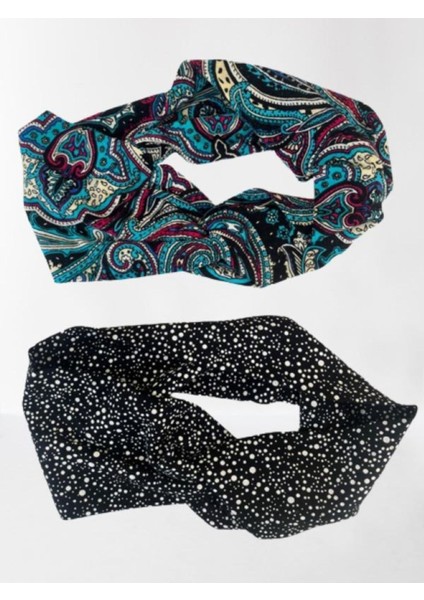 - 2 Adet Saç Bandı Etnik Desenli Şık