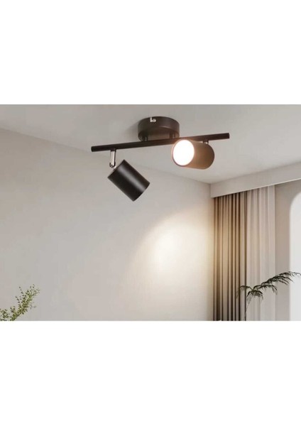Mylights Panasonıc Ampullü Ikili LED Spot Aplik Avize Armatür Harekli Metal Gün Işı LED Ampul Dahi