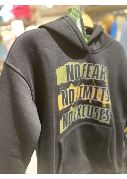 Çocuk Baskılı Şardonlu Sweatshirt - Siyah