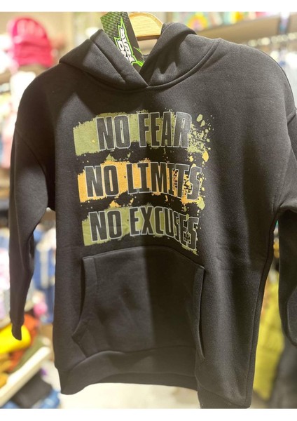 Çocuk Baskılı Şardonlu Sweatshirt - Siyah