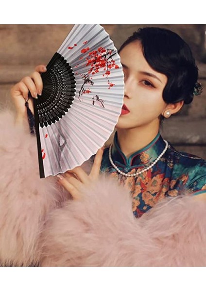 - Gri Kırmızı Kiraz Çiçeği Desenli Şık Yelpaze Özel Hediye Kutusu Ile modelleri