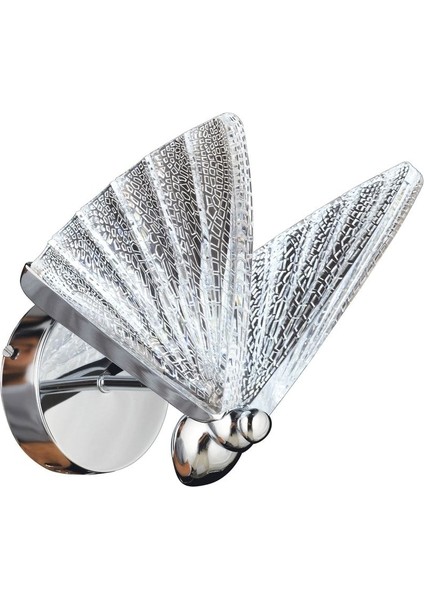 Elegance Modern Kelebek Tasarım Duvar LED Aplik Krom Kelebek Aplik