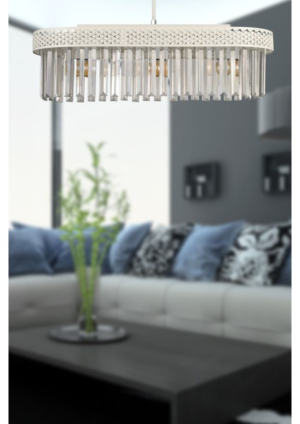 Sitrus 3.lü Elips Lu x Kristal Beyaz Avize