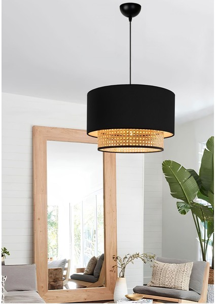 Homing Siyah Kumaş Orijinal Hazeran Rattan Sarkıt AYD-3743