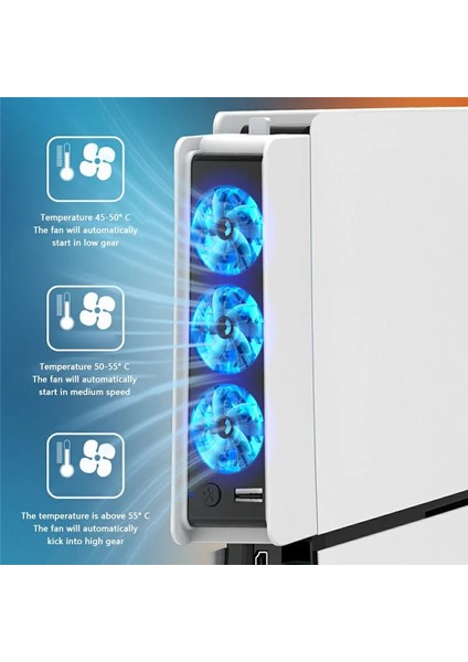 PG-P5S004 Ps5 Slim Konsol Için Soğutma Fanı 3 Hız Ayarlanabilir LED Işıklı Soğutucu Fan fırsatları