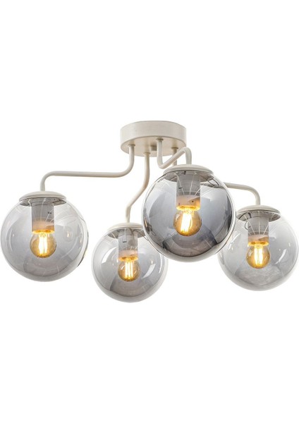 Yağmur 4.lü Beyaz-Füme Camlı Avize fiyatları