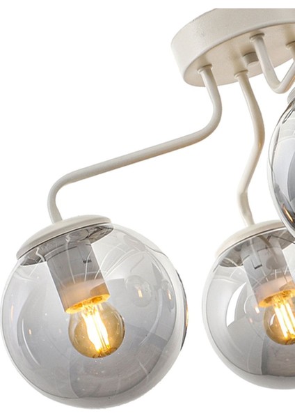 Yağmur 4.lü Beyaz-Füme Camlı Avize fırsatları