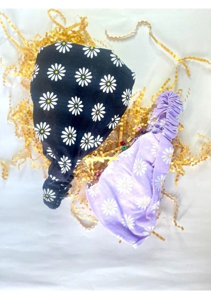 - Papatya Desenli Saç Bandı 2'li