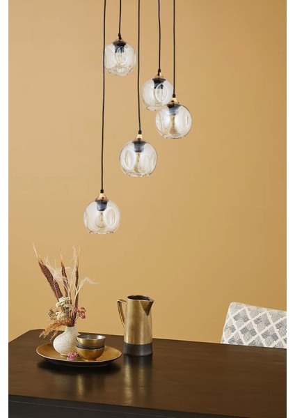Karya 5li Yuvarlak Siyah Gold Modern Sarkıt Genç Odası Yatak Odası Retro Salon Avize fiyatları