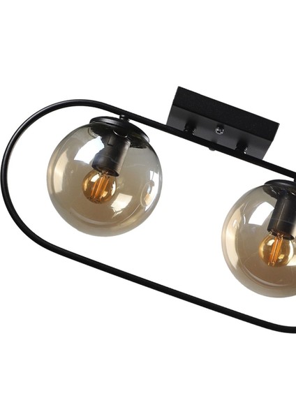 Sühan 2.li Sıralı Siyah Bal Glob Camlı Avize fırsatları