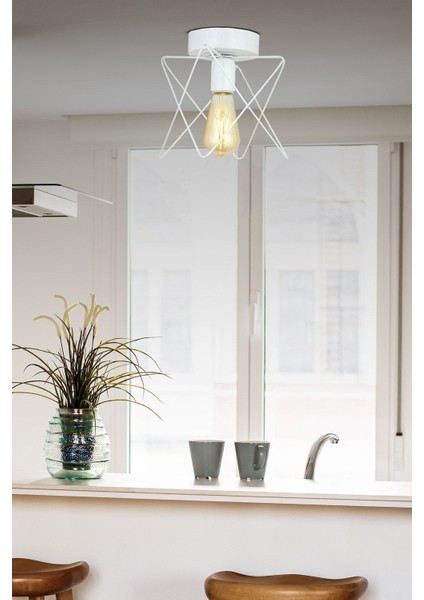 Mondi Beyaz Modern Plafonyer Genç Odası Mutfak Yatak Odası Avize