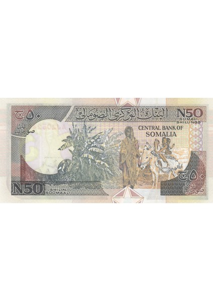 Somali 50 Shilin 1991, P#r2(2), Çil, Eski Yabancı Kağıt Para