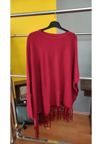 Kadın Böğürtlen Renk Pul Detaylı Yumuşak Dokulu Triko Tunik Bluz modelleri