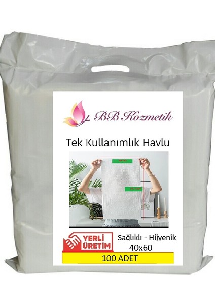 BB Kozmetik Tek Kullanımlık Havlu (40x60 Cm) 100 Adet