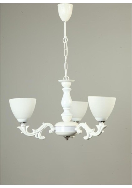 Bikom 3'lü Beyaz Avize