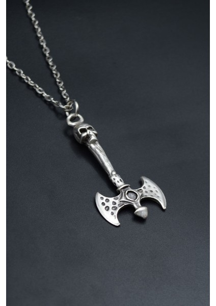 Balta Gümüş Kaplama Unisex Düz Zincir Kolye kod 862