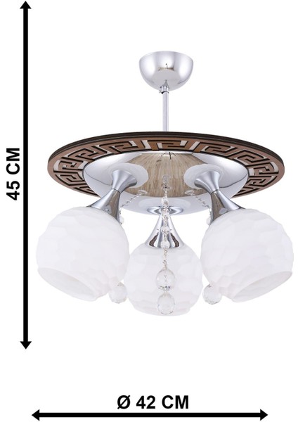 Penta 3'lü Ceviz Avize modelleri