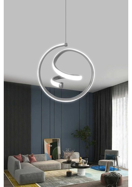 Modern Tekli Sarkıt LED Avize Antre , Oda Helezon Beyaz Işık Ledli Avize