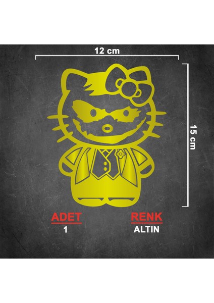 Sönmez Sticker Hello Kitty Joker Sticker - Hello Kitty Sitcker - Oto Sticker - Araba Sticker - Araç Sticker