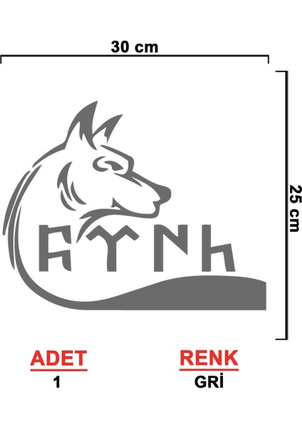 Göktürkçe Türk Sticker - Kurt Sticker - Oto Sticker - Araba Sticker - Araç Sticker - Cam Sticker fiyatları