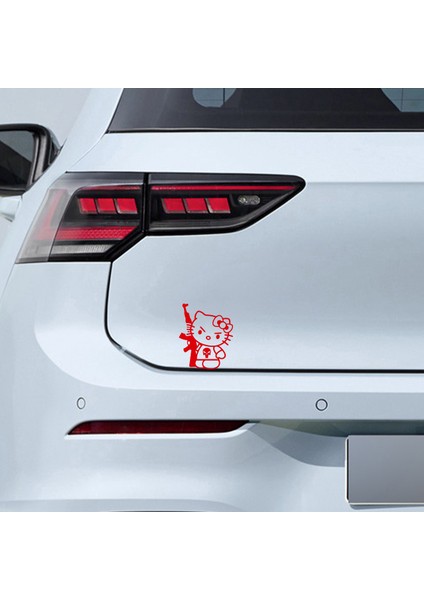 Hello Kitty Silah Sticker - Hello Kitty Sitcker - Oto Sticker - Araba Sticker - Araç Sticker