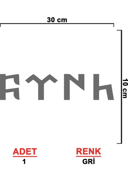 Göktürkçe Türk Sticker - Cam Sticker - Araba Sticker - Oto Sticker - Araç Sticker - 30CM x 10CM fiyatları