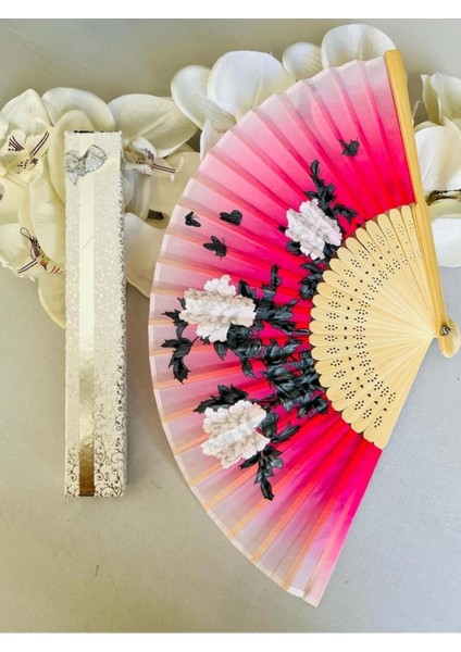 - Bambu Lüks Yelpaze Pembe - Beyaz fiyatları