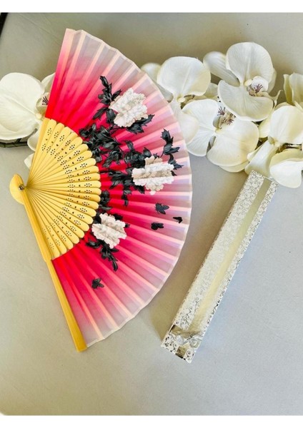 - Bambu Lüks Yelpaze Pembe - Beyaz fırsatları