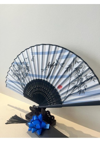 - Mavi Desenli Şık Yelpaze Özel Hediye Kutusu İle indirimleri