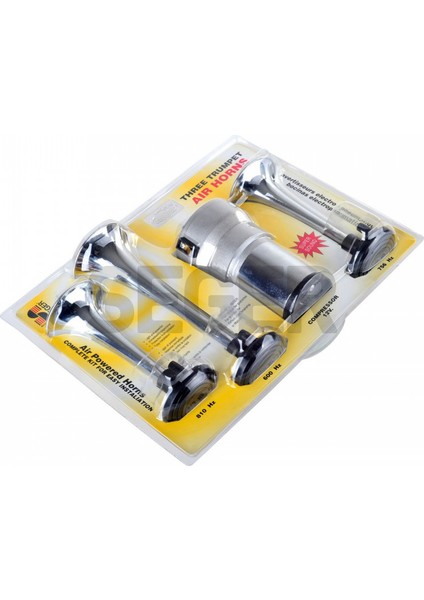 Seger Kompresörlü Korna 12V, Kırmızı Renkli Plastik Borulu Melodili modelleri