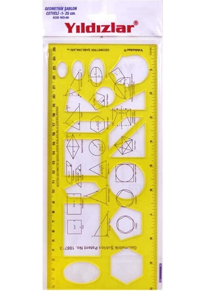 Geometrik Şablon Cetvel 25 cm fiyatları