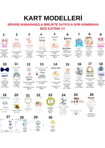 Sevgiliatolyemm Kartlı Çiçekli Mavi Epoksi Magnet 10 Adet Doğum Günü Mevlüt Babyshower Bebek Hediyelikleri