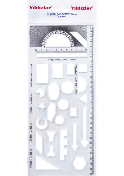 Ölçekli Şablon Cetvel 30 cm fiyatları