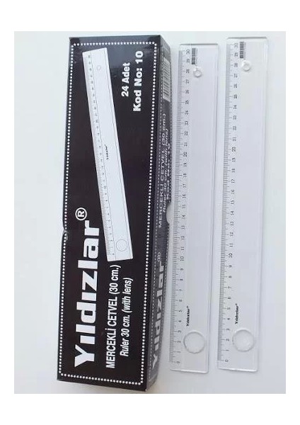 Plastik Mercekli Cetvel 30 cm 1 Adet