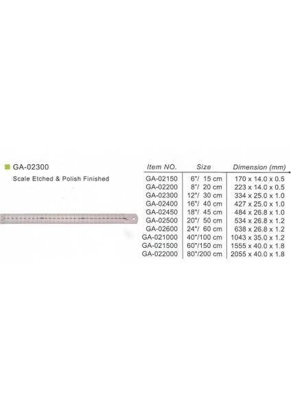 Golden Way Çelik Cetvel GA-2500 50CM