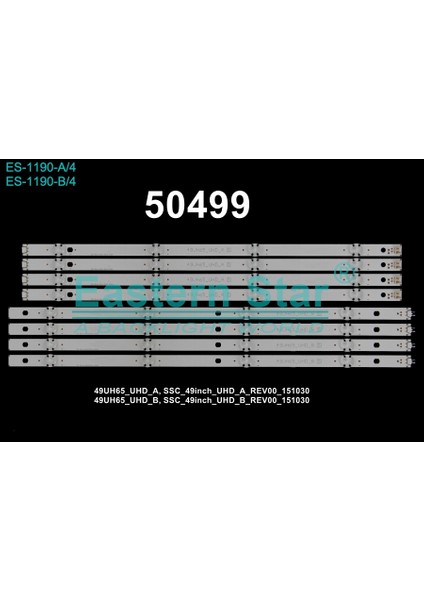 WKSET-5499 36630 x 4 36631 x 4 SSC 49 İnch UHD 8 Adet LED Bar