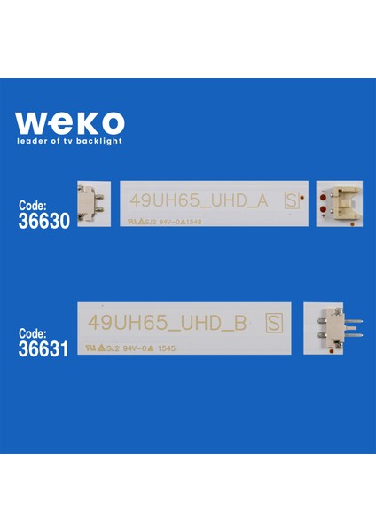 WKSET-5499 36630 x 4 36631 x 4 SSC 49 İnch UHD 8 Adet LED Bar