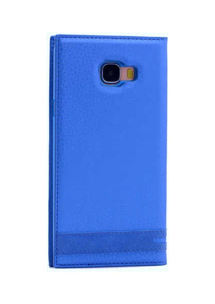 Galaxy C7 / C7 Pro Kılıf Elite Pencereli Kapaklı Suni Deri Kılıf